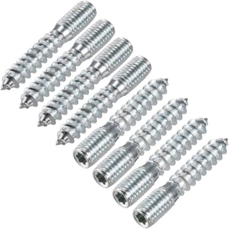 Boulons de suspension M10 longueur 2 "(50mm) vis à Double tête vis autotaraudeuses 10mm pieds de meubles en bois 8 pièces (1/4)