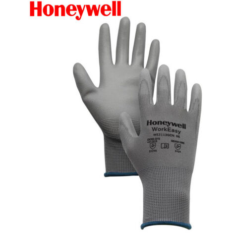 – Gants de travail tricotés sans couture – Paume et doigts enduits PU – Excellente adhérence pour entreposage et assemblage – Taille M (1/5)
