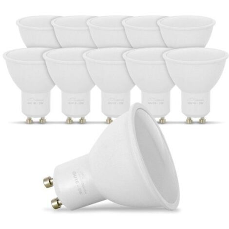 Eclairage Design – Lot de 10 ampoules LED GU10 400 lumens 50W équivalent – Blanc naturel 4000K – Angle 110° – Non dimmable