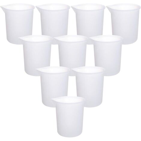 10 pièces tasse à mesurer en silicone 100 ml tasse à mélanger antiadhésive, tasse en silicone pour résine résine époxy tasse à outils adhésive bricolage pour moules de coulée de résine époxy faits à l (1/5)
