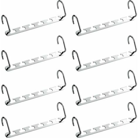 8Pcs Cintre Multiple Porte-Manteaux, Porte Cintres Gain de Place pour Dressing, Organisateur de Cintre Magique en Métal, Rangement de Chemises,Vestes,Vêtements dans Penderie,Placard,Armoire (1/6)