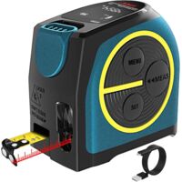 Télémètre laser numérique, télémètre laser à marteau numérique, ruban à mesurer laser, distance entre le télémètre laser et le ruban à mesurer avec rétroéclairage LCD