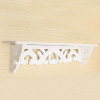 Mensola da parete in legno bianco intagliato, staffa per rack, design ritagliato, mensola da parete, decorazioni per la casa, 46 x 9 cm