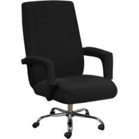 AIDUCHO Housse De Chaise De Bureau Avec Accoudoirs Et Housse De Protection De Meubles Souples Et Épaississante, Universelle, Antidérapante, Lavable À La Maison, Amovible Noir L