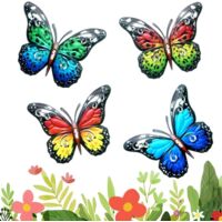 AIDUCHO Papillon En Métal Art Mural, 4 Pièces Papillons En Métal Décoration Murale, Métal Papillon Décoration,Mur Papillon Art Décoration, Pour La Décoration Intérieure Et Extérieure