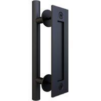 AIDUCHO Ensemble De Poignées À Tirer Et À Encastrer Pour Porte Coulissante Et Porte En Bois Avec Poignées Deux Côtés (Revêtement En Poudre Noire)