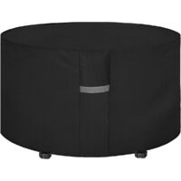 AIDUCHO Housse Table De Jardin Avec Grilles D’aération, Imperméable, Coupe-Vent, Anti-Uv, Résistant À La Déchirure, Robuste Tissu Oxford 210d Housse De Protection Pour Salon, Ronde (180 X 90cm) - Noir