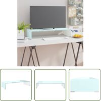 The Living Store Meuble TV/Support pour moniteur 70x30x13 cm verre vert - Support Tv - Meuble Tv - Stand Tv - Support Ecran - Bureau Informatique