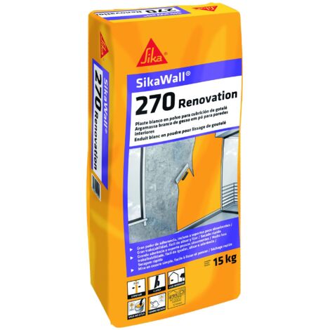 SikaWall 270 Renovation, Plaste para renovation de parametros interiores, 15kg, Blanco (1/5)