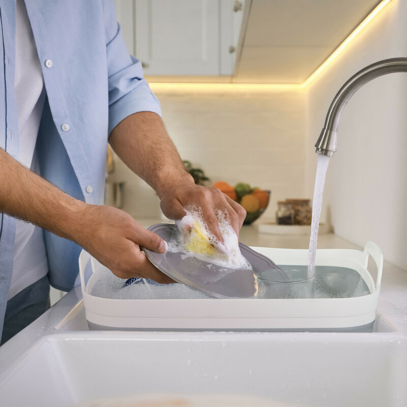 Spülschüssel Spülbecken Waschschüssel Spülen Faltbar Schüssel Camping  Abfluss