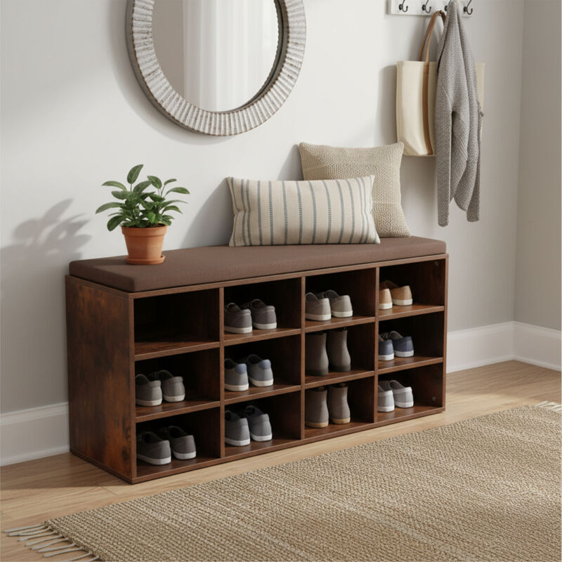Modern Flur Schuhbank Regal Mit Sitzfläche, Schlafzimmer Polsterbank