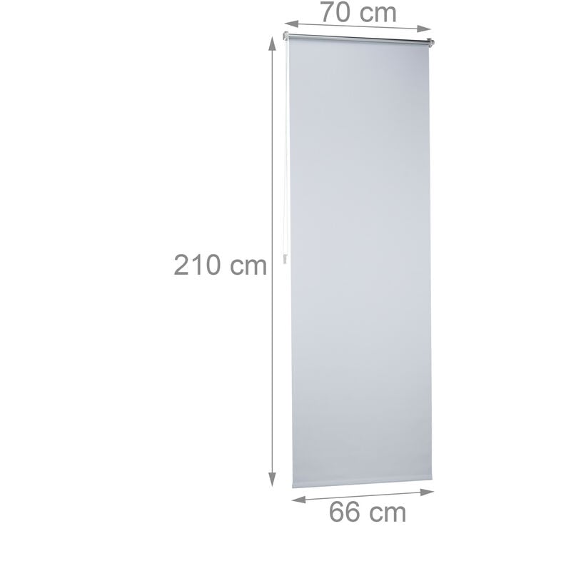 2 x Thermo Verdunklungsrollo, Hitzeschutz, Fenster Seitenzugrollo, Klemmfix  ohne bohren, 70x210, Stoff 66 cm, weiß