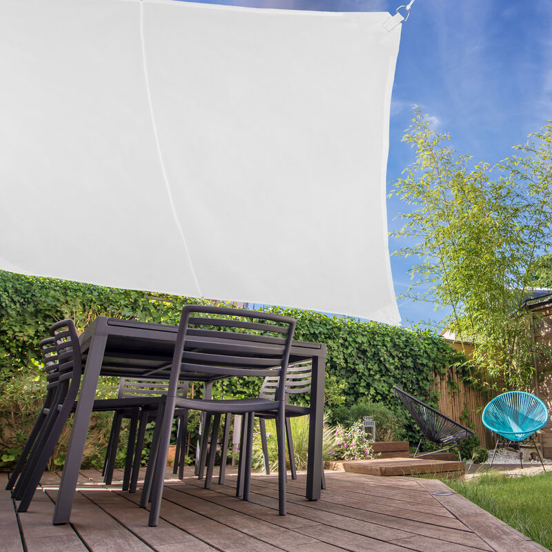PES UV-Schutz Graubraun EHH33SP02 Wetterschutz für Garten Balkon Quadratisch Outdoor LARMNEE Sonnensegel Sonnenschutz inkl Befestigungsseilen Wasserabweisend Reißfestigkeit 3 x 3 m 