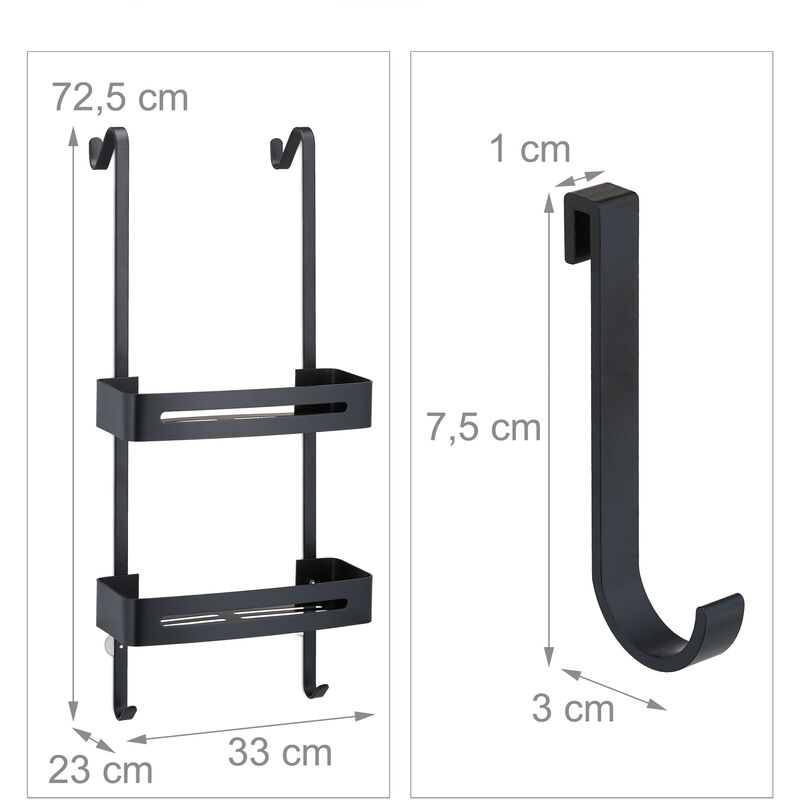 Lrgnixs Duschkorb Aus Edelstahl - Praktisches Duschregal Ohne Bohren Mit 2 Haken & Rasiererhalter