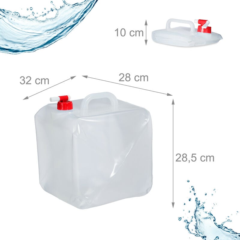 relaxdays Kanister Wasserkanister mit Hahn, 12 Liter