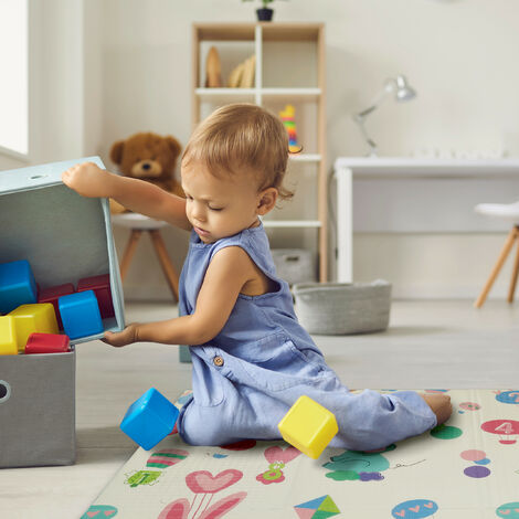 Relaxdays Spielmatte 200x150 Cm - Faltbare Krabbelmatte Baby Mit Tiermotiven Schadstofffrei