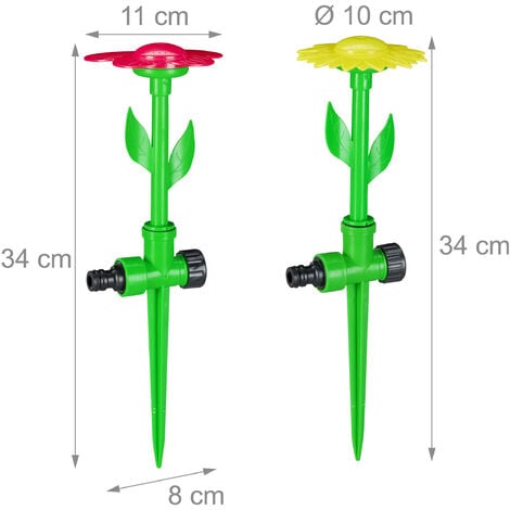 Relaxdays Sprinkler Blume, 6er Set, Spritzblume Garten, Rasensprenger