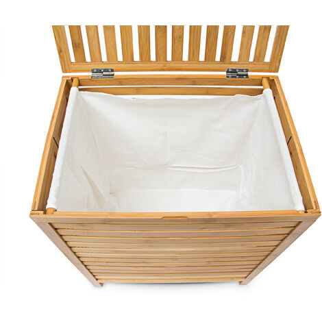 Bambus natur Wäschebox Wäschekorb HBT: 60x50,5x35,5cm Details about   Wäschetruhe Holz 100L 