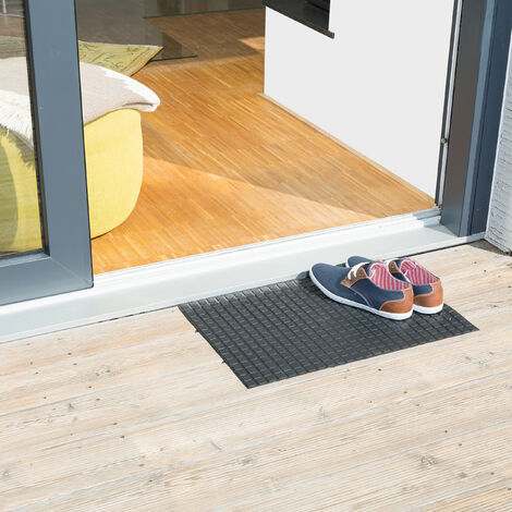 Relaxdays Fußmatte Gummi BxT:60x40cm, Anti-Rutsch, Schmutzfangmatte, Outdoor, Türmatte, schwarz