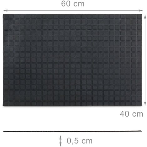 Relaxdays Fußmatte Gummi BxT:60x40cm, Anti-Rutsch, Schmutzfangmatte, Outdoor, Türmatte, schwarz