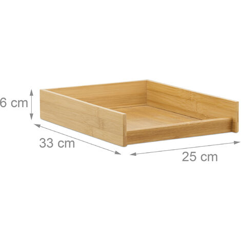 Relaxdays Dokumentenablage Holz, DIN A4 Papierfach, Büro, Schreibtisch