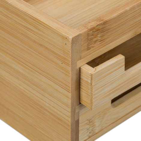 Schreibtisch Organizer Bambus Stiftehalter Holz Schreibtischbox Schubladen EF++F 