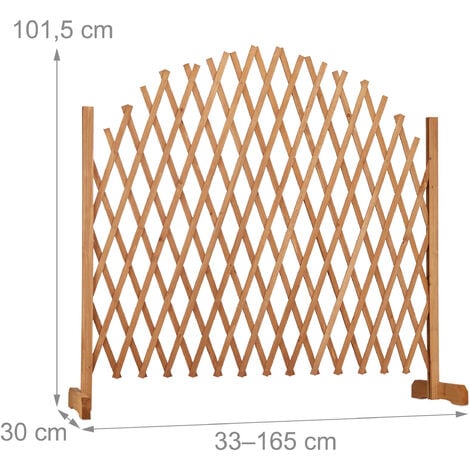 Relaxdays Rankgitter Holz, ausziehbar, freistehend, Garten, Balkon