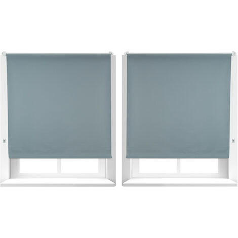 Doppelrollo Klemmfix ohne Bohre verdunkelnd Fensterrollo Seitenzugrollo  Grau, Sekey, Klemmfix, für Fenster und Tür
