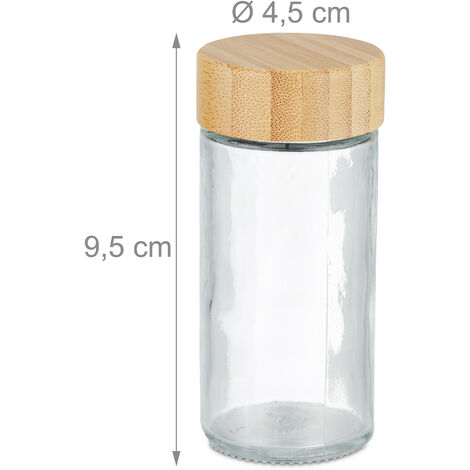 Relaxdays Gewürzgläser 12er Set - 120ml Mit Streueinsatz, Etiketten & Trichter