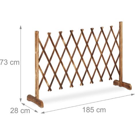 Relaxdays Rankgitter Holz, ausziehbar bis 185 cm, Rankhilfe