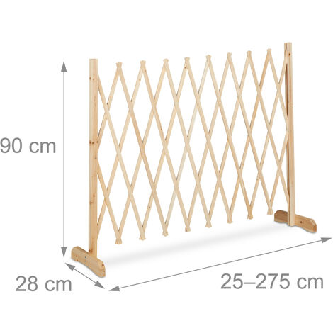 Relaxdays Rankgitter Holz, ausziehbar bis 275 cm, Rankhilfe