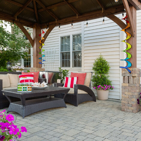 Bits And Pieces Windspiel – Emaille-Gartendeko In Regenbogenfarben Mit Kristall (71 Cm)