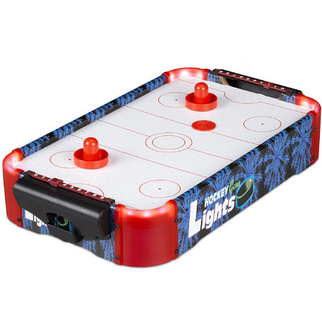 Airhockey Tischspiel Profi Lufthockey Mit Led Beleuchtung Mit Geblase Inklusive Zubehor Tischhockey Bunt