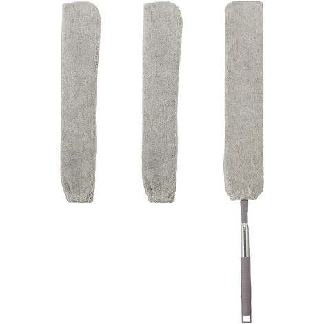 Relaxdays Staubwedel Set Mit Teleskopstange – Bis 2,5 M Ausziehbar & Waschbar