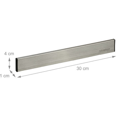 Relaxdays Set 9 Barre Magnetiche Per Utensili, 45 Cm, Acciaio, Portata 13 Kg Cad., Per Officina E Garage, Nero/Bianco