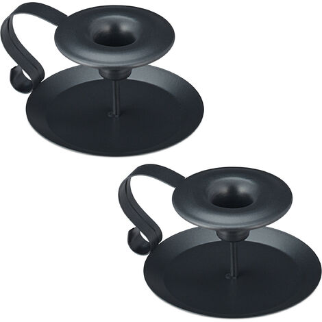 BAZEITFLOW Vintage Kerzenhalter Metall - Rustikaler Stabkerzenständer Für Weihnachten & Feste