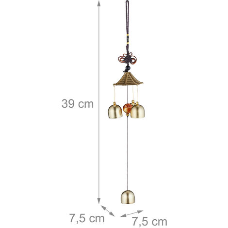 Relaxdays Windspiel 2er Set, Metall Glockenspiel, draußen & drinnen