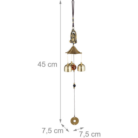 Relaxdays Windspiel 2er Set, Metall Glockenspiel, draußen & drinnen