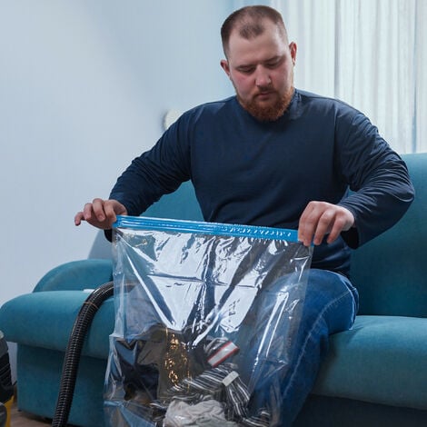 6 Stück Vakuumbeutel Für Kleidung - Hängend Mit Handpumpe, Platzsparend