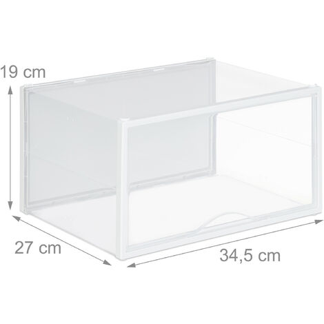 Iris Ohyama Schuhboxen 6er Set Transparent - Stapelbar Bis Schuhgröße 46