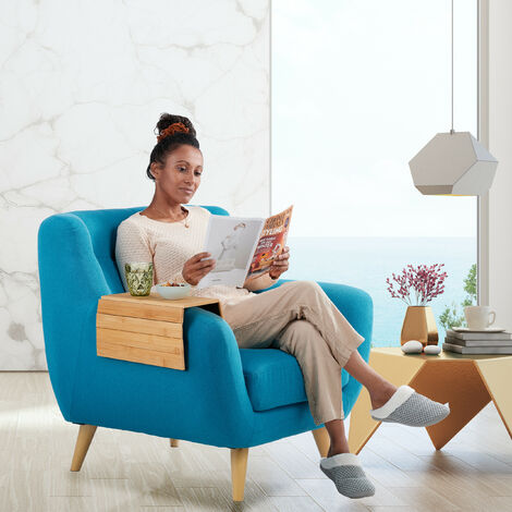 Runder Sofa-Armlehnentisch Zum Anklippen - 25,4 Cm Kiefernholz Tablett Für Couch & Wohnzimmer