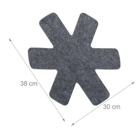 5-teiliges Set Topfschoner Aus Polyester – Graue Pfanneneinlagen Zum Stapeln, 38,1 & 27,9 Cm