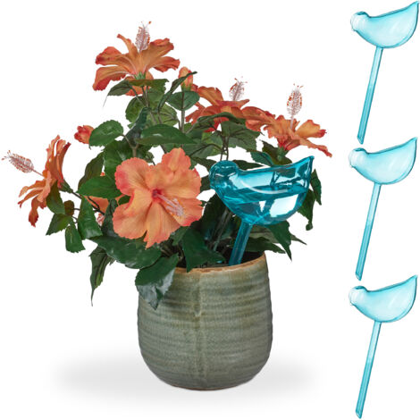 40 x Bewässerungskugeln, automatische Wasserabgabe, Durstkugel in Vogel-Form, jeweils 200 ml, Gießkugeln, blau