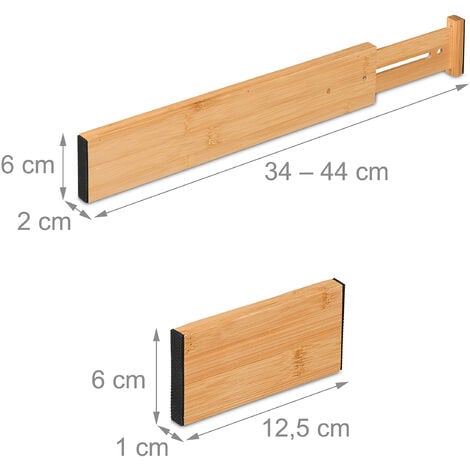 Bambus Schubladentrenner 10-teilig - Endlich Ordnung In Küche & Büro