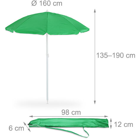 Greenbay 160 Cm Hawaii-Sonnenschirm Mit Neigefunktion – Höhenverstellbar Für Garten & Strand (Rot)