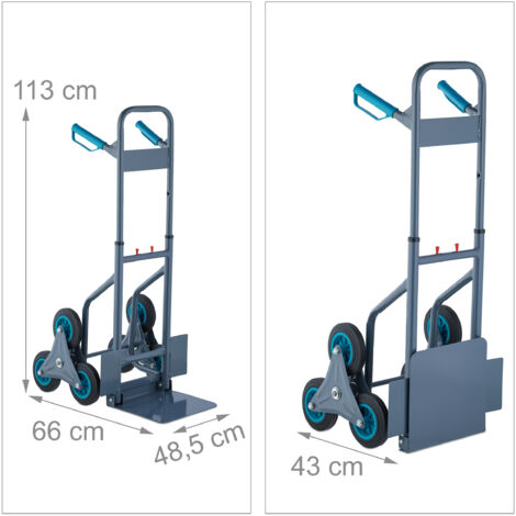 TRUTZHOLM Treppensackkarre Klappbar - 120kg Traglast, 3-Räder-System
