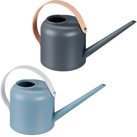 Relaxdays Gießkanne Zimmerpflanzen, 2er Set, 1,7 l, Kunststoff
