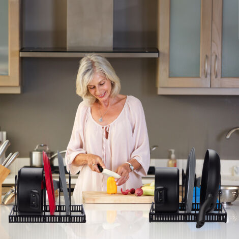 Nutmanel Schubladen Organizer Für Topfdeckel - Ausziehbar Mit 10 Fächern