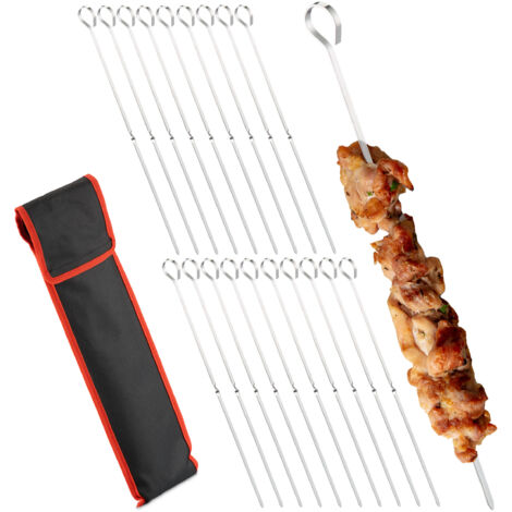 Grillspieße Edelstahl Set Schaschlikspieße Mit Rack - Grillgeschenke Für Männer