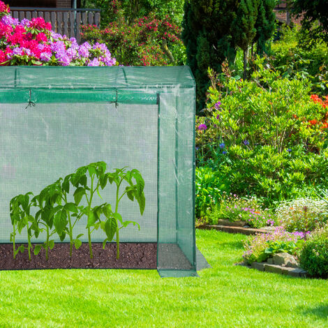 Relaxdays Tomatengewächshaus, rundes Dach, mit Tür, Tomatenhaus aus